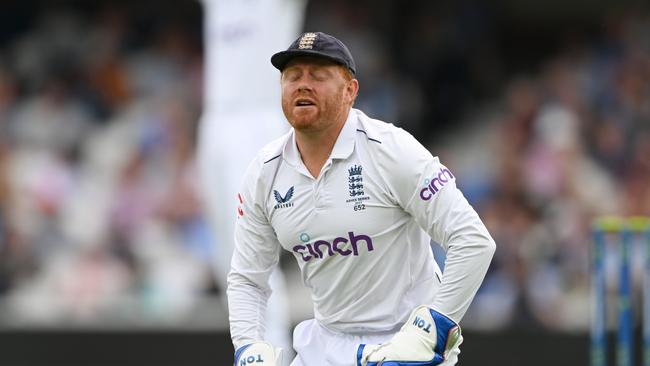 Bairstow’s woes behind the stumps continue. (Photo by Stu Forster/Getty Images)