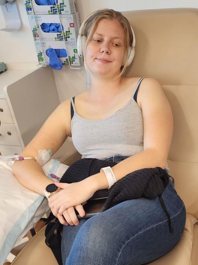 Alisha during her first round of chemo. Picture: Supplied,