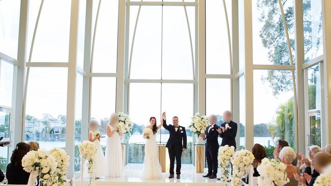 Tom and Kirsten Peever at their wedding. Tom and Kirsten Peever allegedly owe the Australian Taxation Office more than $200m after their assets were frozen.