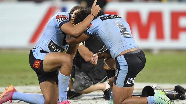 Brian To’o and Jarome Luai share a candid moment after Origin.