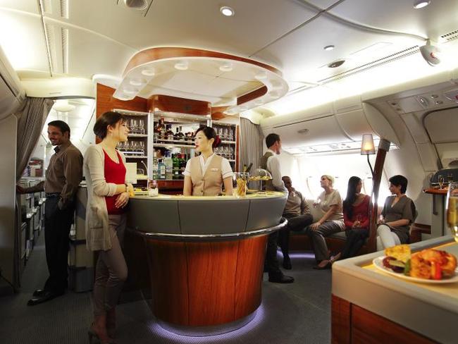 Yes, this is a bar on a plane!