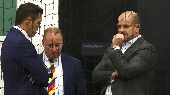 Adelaide’s Andrew Fagan, Rob Chapman and Mark Ricciuto. Picture Sarah Reed