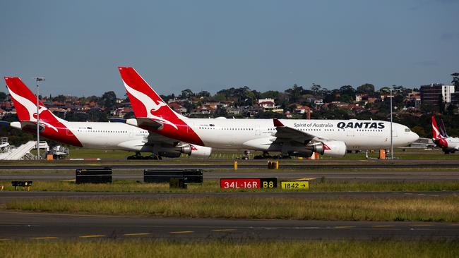 SYDNEY, AUSTRALIA - SEPTEMBER 23, 2020: Qantas Planes seen at the Sydney Domestic Airport in Sydney, Australia, on SEPTEMBER 23 2020. Picture: NCA Newswire / Gaye Gerard