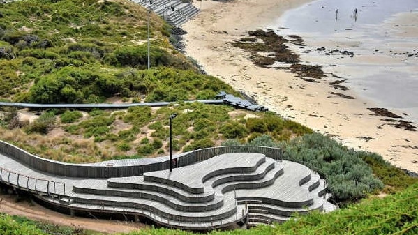 The visitor lookout and centre on Summerland Beach