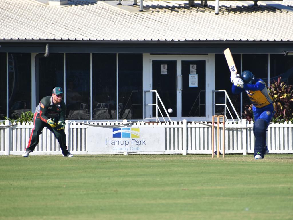 Jack Spence leaves one alone for Souths Sharks against Walkerston Cricket Club in Mackay