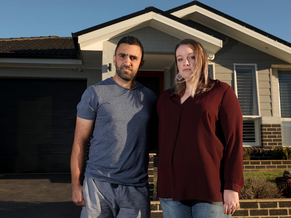 Danny and Marielle Moussa pictured outside their home in Spring Farm. Picture: Damian Shaw