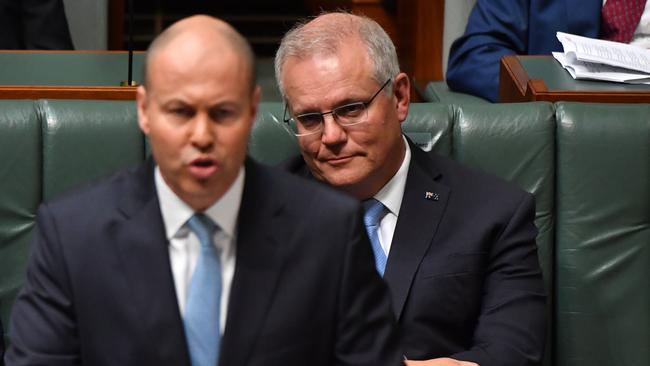 Scott Morrison and Josh Frydenberg, left, have sensed that debt no longer the concern it once was. Picture: Getty Images