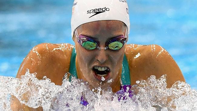 Alicia Coutts, who hails from Logan — south of Brisbane — has qualified for the 200m individual medley final tomorrow. Picture: QUINN ROONEY/GETTY IMAGES