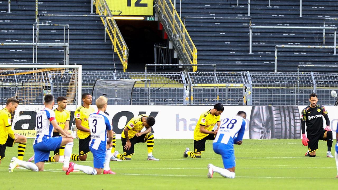 Bundesliga Borussia Dortmund Vs Hertha Berlin Jadon Sancho Knee Protest Black Lives Matter