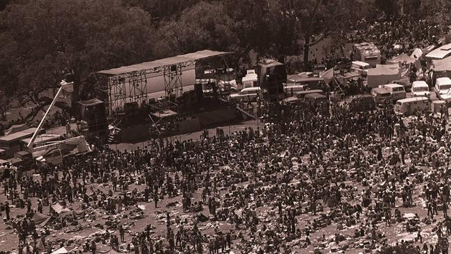 Sunbury’s music fans arrived in tired 1960s cars or trudged 2km from the railway station. For some, the $6 ticket meant they had no money once there, and no food.