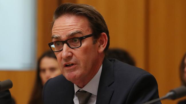 Treasury Secretary Dr Stephen Kennedy appearing at a Senate Estimates hearing at Parliament House in Canberra. Picture Kym Smith