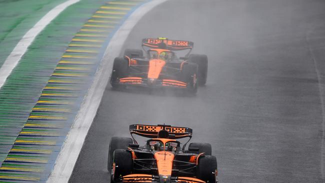 Oscar Piastri and his McLaren teammate Lando Norris struggled in the rain