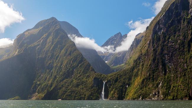 Stirling Falls, Milford Sound, in New Zealand’s Fiordland.