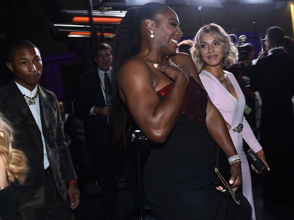 Serena Williams hung out with Pharrell Williams at the Governors Ball. Picture: Michael Buckner/REX/Shutterstock 