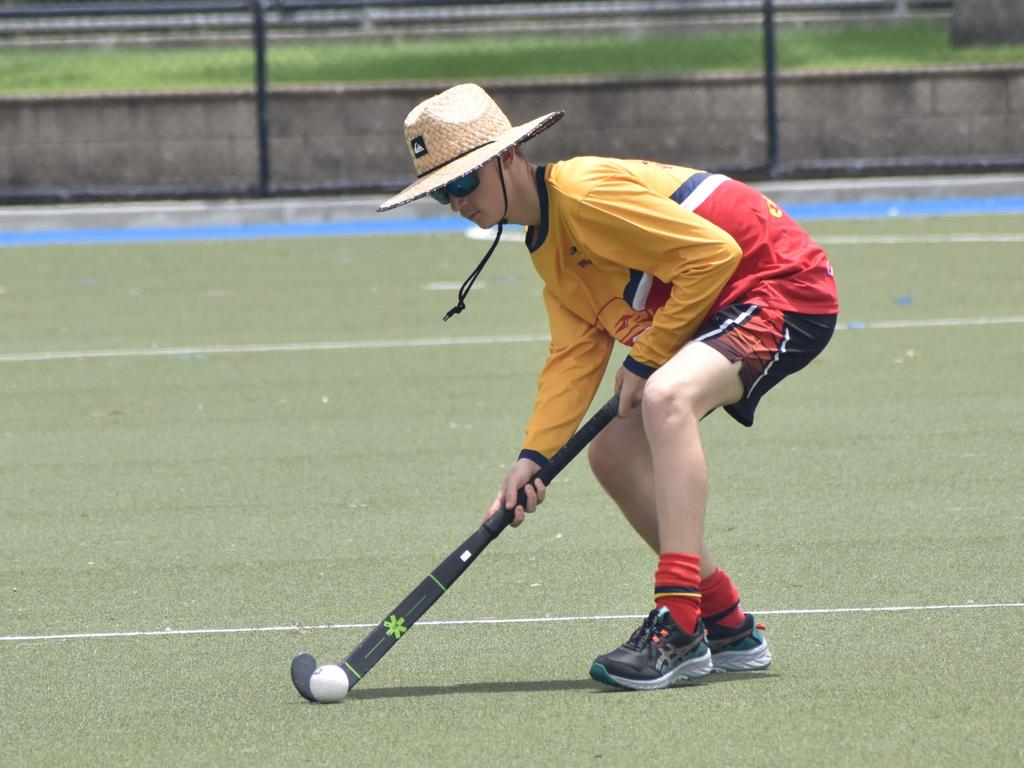 Players at the Park Avenue Brothers Hockey Club and Astro’s Hockey development clinic at Kalka Shades, Rockhampton, on February 8, 2025.