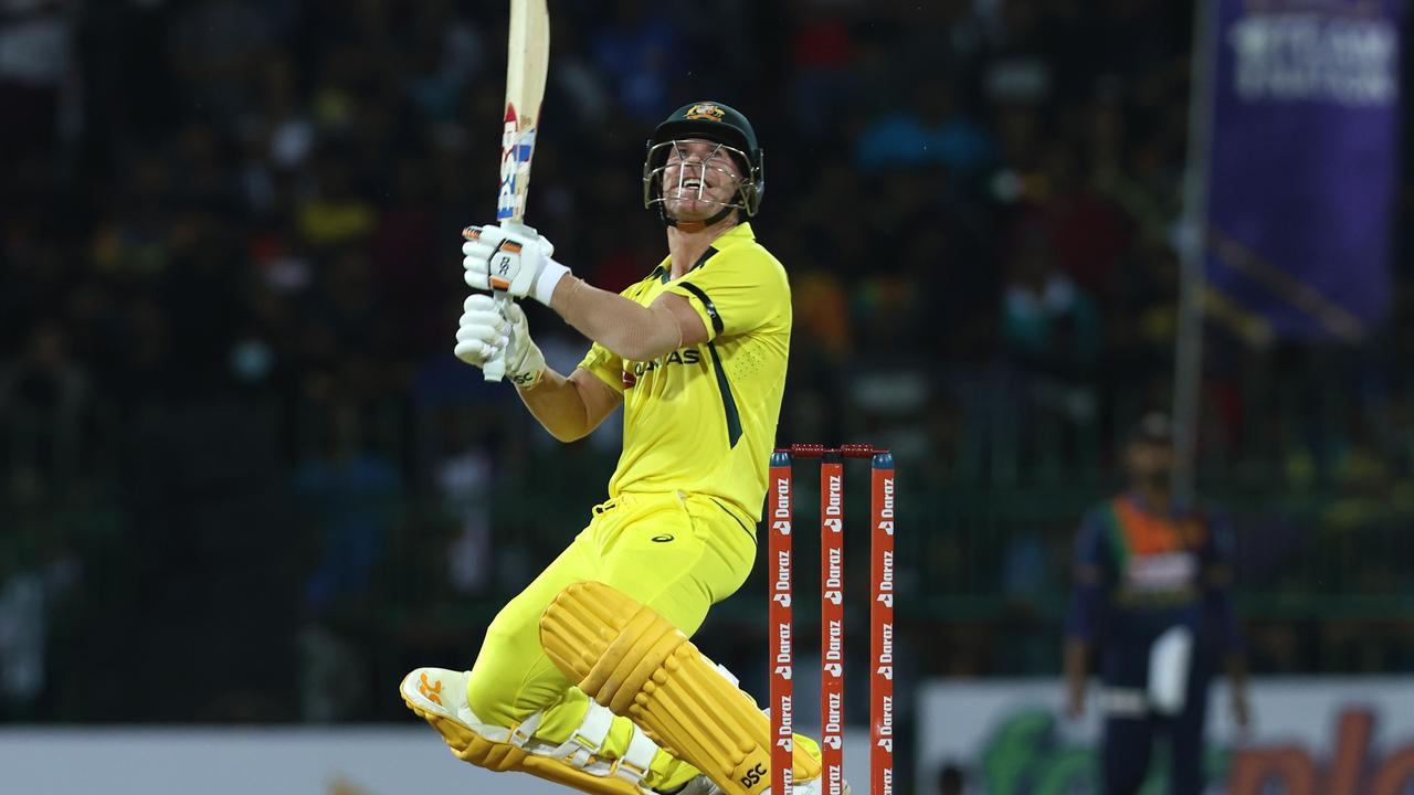 Australian batter David Warner. Photo by Buddhika Weerasinghe/Getty Images