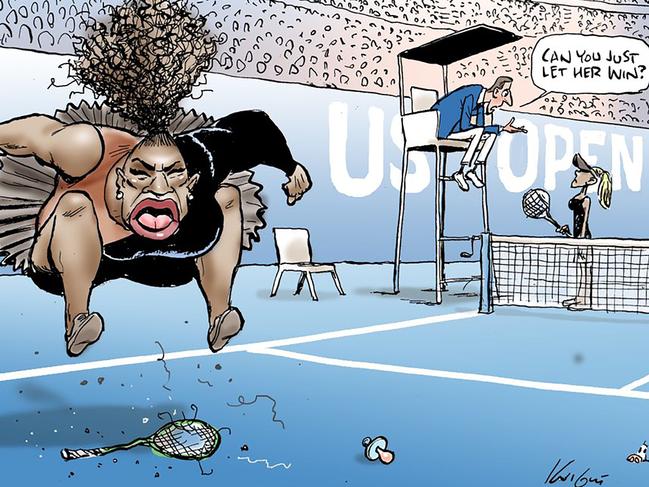 Mark Knight came under fire and was accused of being racist and sexist for this cartoon of Serena Williams.