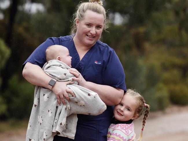 Louise McCabe was just about to drive to her night shift when she noticed the serious injury to Nathan Stapleton. Picture Brad Newman.