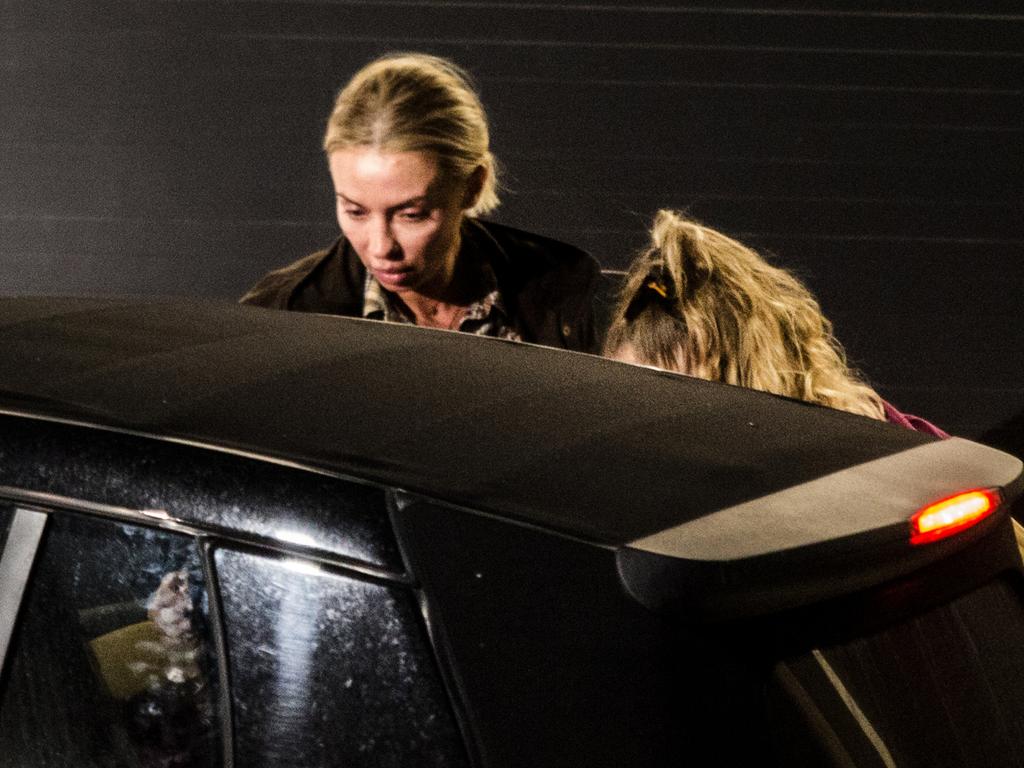 Viktoria Karida, John Macris’ wife, arrives at the Macris residence after her husband was executed. Picture: News Corp.