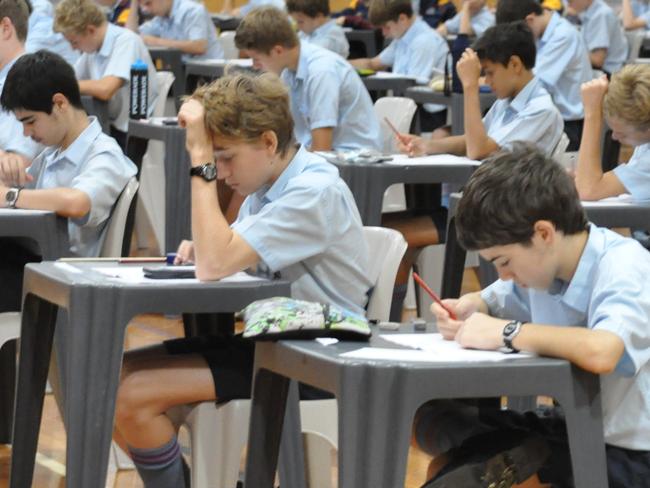 Story 001 Photo 1 - Yr 9 St Augustine boys sitting the NAPLAN test (Photo taken in 2015)