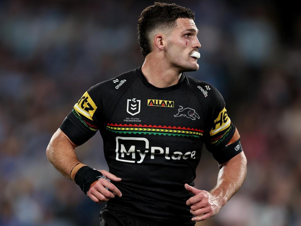 Nathan Cleary’s 2023 grand final heroics are of rugby league royalty. Picture: Matt King/Getty Images