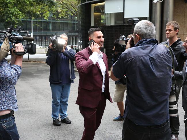 The 30-year-old spent the night in the Day St policr cells in Sydney. Picture: Brianne Makin