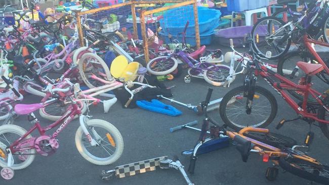 A Canberra recycling facility has been left a mess after kids were left to run riot. Picture: Facebook