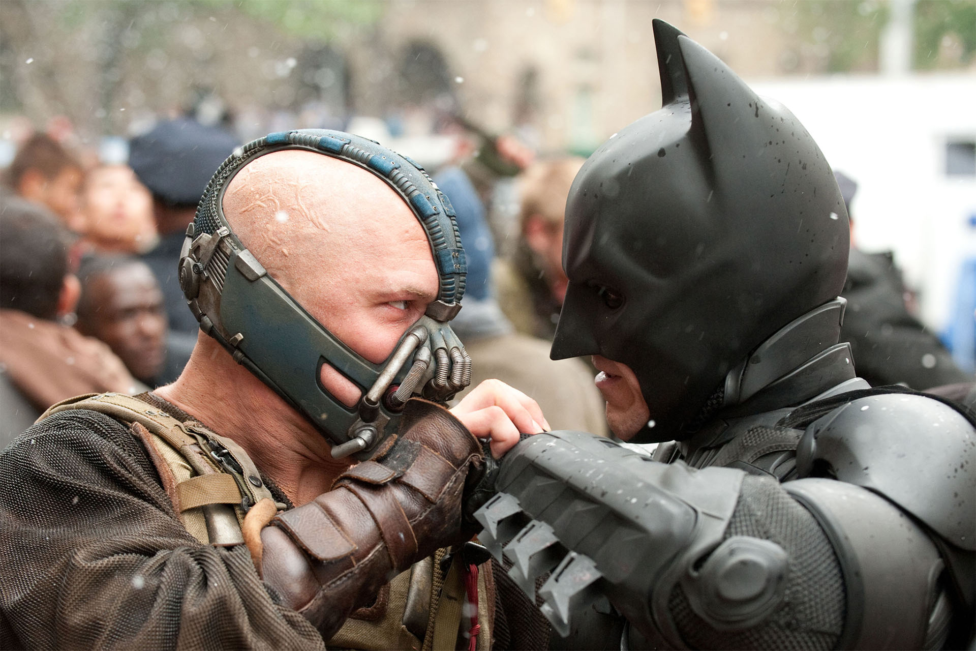 <p><em>Image credit: Warner Bros. Pictures</em></p><p>&nbsp;</p><h2>8. <em>The Dark Knight Rises</em> (2012)</h2><p>&nbsp;</p><p>The final instalment of The Dark Knight trilogy, <em>The Dark Knight Rises </em>couldn’t live up to the standard set by its predecessor, <em>The Dark Knight</em>, but it is still one of the best superhero films made in recent years. Pitting Bale against the menacing, brutal figure of Tom Hardy’s Bane, the final act of Nolan’s superhero oeuvre finishes things off with a literal bang (and a nice cup of coffee), but it’s the set pieces that we remember most. Whether its chopping a plane in half mid-flight or blowing up a football stadium as a game is being played, <em>The Dark Knight Rises </em>is another brilliant showcase of Nolan’s ability to engineer incredible visual spectacles. </p>