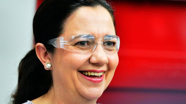 Queensland Premier Annastacia Palaszczuk continued the scare campaign targeting Tim Nicholls. Picture: Zak Simmonds