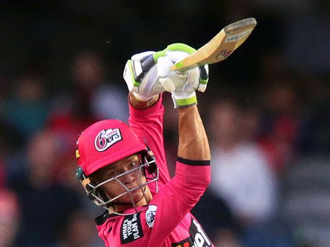 MELBOURNE, AUSTRALIA - FEBRUARY 15:  Josh Philippe of the Sydney Sixers hits a four during the Big Bash League semi final between the Melbourne Renegades v Sydney Sixers at Marvel Stadium on February 15, 2019 in Melbourne, Australia. (Photo by George Salpigtidis/Getty Images)