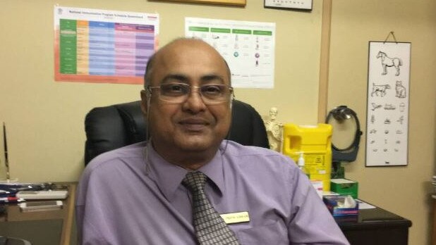 Dr Prem Adhar in his Redland Bay surgery in 2014. Picture: Contributed