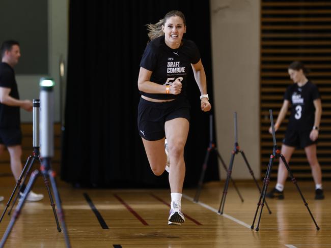 Ruck/forward prospect Georgie Cleaver was another who recorded impressive results. Picture: Theron Kirkman/AFL Photos via Getty Images