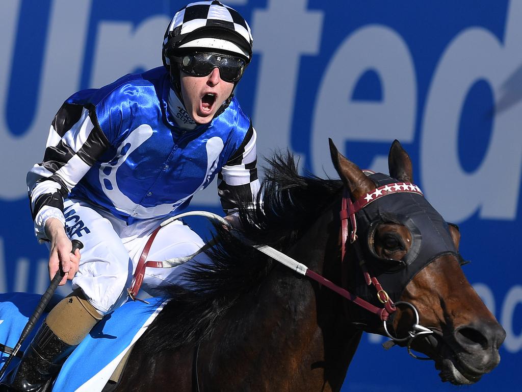 Toorak Handicap: Tosen Stardom (Damian Lane). Picture: AAP