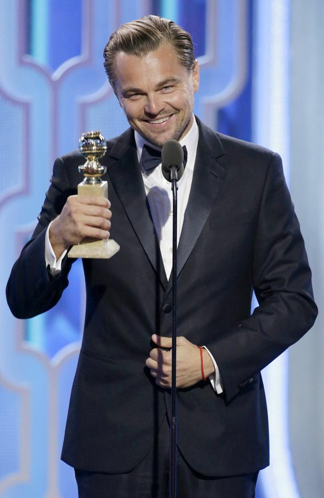 DiCaprio accepts the award for Best Actor in a drama. Picture: Paul Drinkwater/NBCUniversal via Getty Images