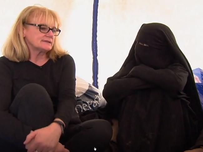 Karen Nettleton at the refugee camp. Picture: ABC Four Corners