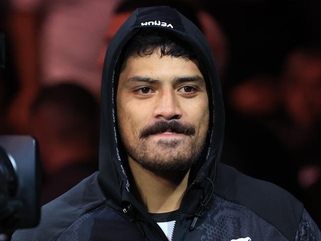 ANAHEIM, CALIFORNIA - FEBRUARY 17: Junior Tafa prepares to face Marcos Rogerio de Lima in their heavyweight fight during UFC 298 at Honda Center on February 17, 2024 in Anaheim, California. (Photo by Sean M. Haffey/Getty Images)