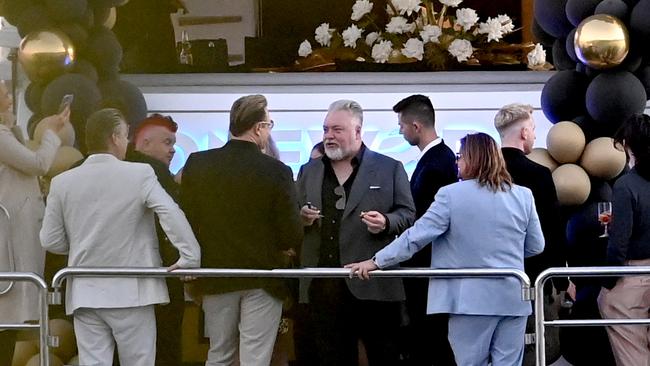 Kyle Sandilands celebrates his 50th birthday with friends on Sydney Harbour. Picture: Jeremy Piper