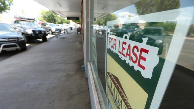 Empty shops in the main street in Emerald after the mining downturn. Picture: Lyndon Mechielsen