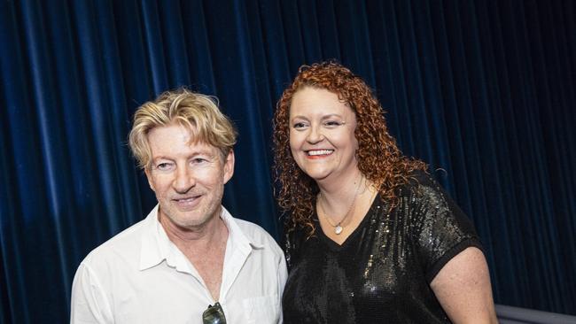 Spit actor/producer David Wenham with featured extra Victoria Edwards at a special Q&amp;A screening of Spit at BCC Cinemas Toowoomba Strand, Tuesday, February 11, 2025. Picture: Kevin Farmer