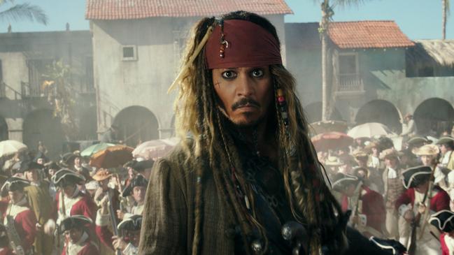 Captain Jack Sparrow (Johnny Depp) in Pirates of the Caribbean.