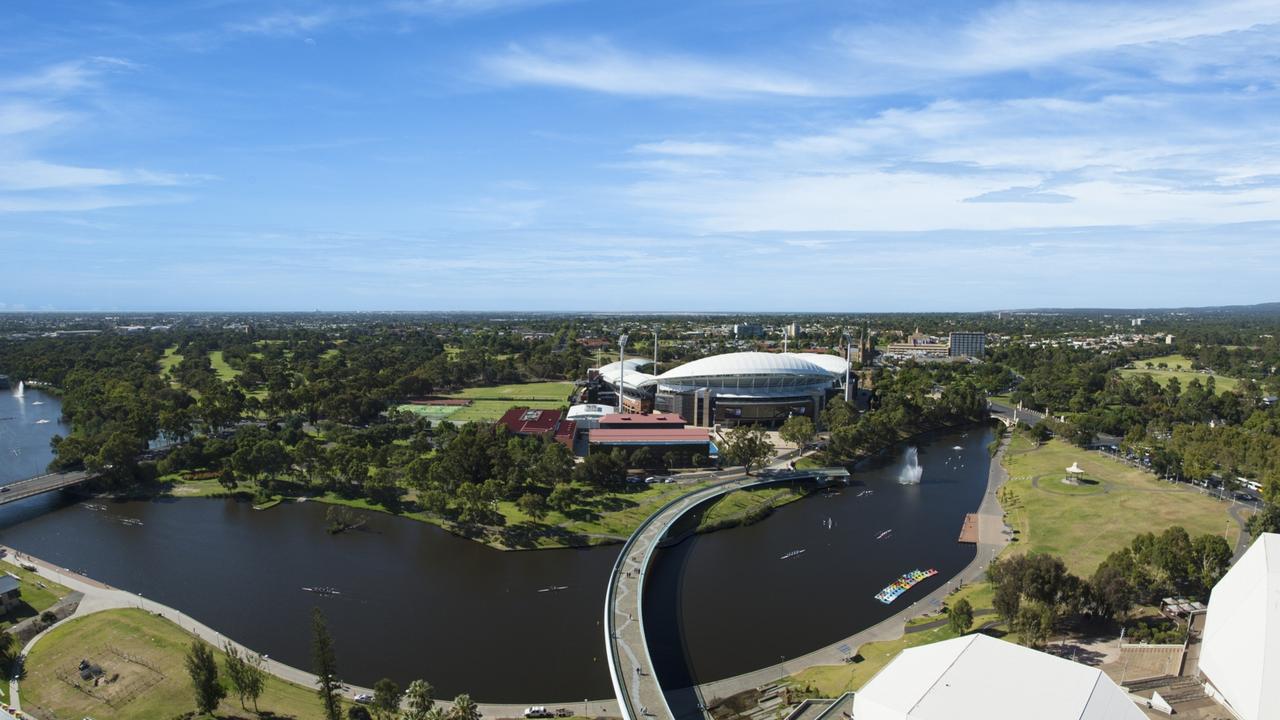 The River Torrens winds its way through Adelaide’s city centre. Picture: Escape SATC