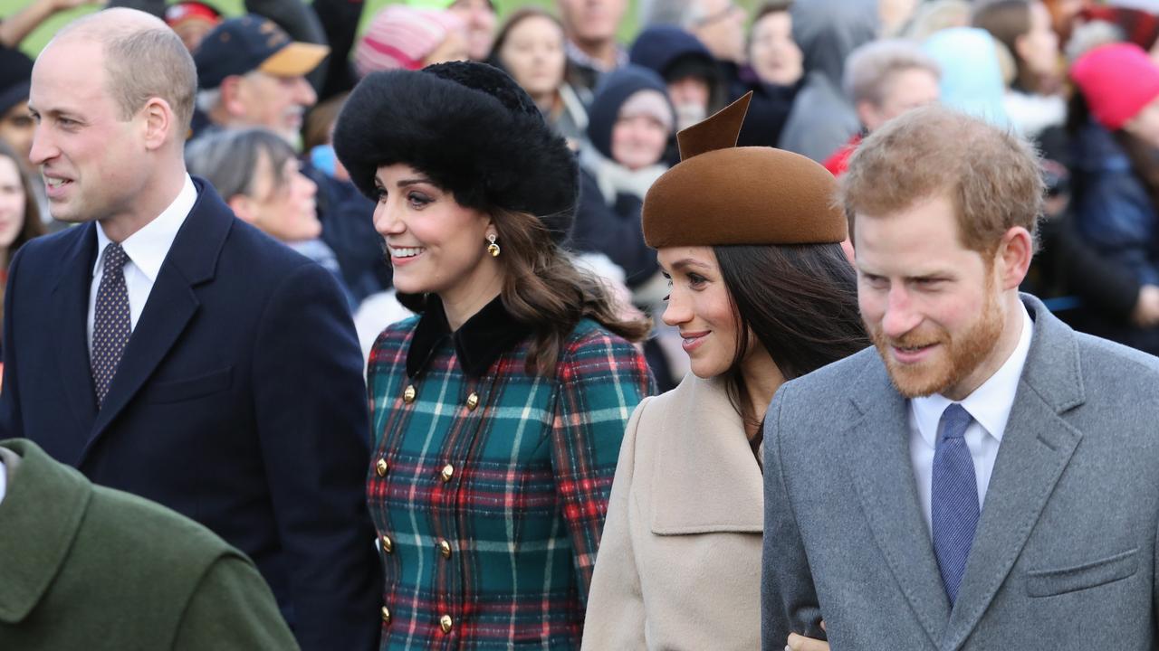 Prince William, Kate Middleton, Meghan Markle and Prince Harry last Christmas. Picture: Chris Jackson/Getty Images