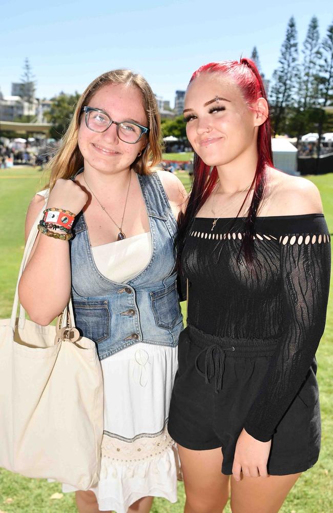 Taylah Herson and Paige Costall at Caloundra Music Festival. Picture: Patrick Woods.