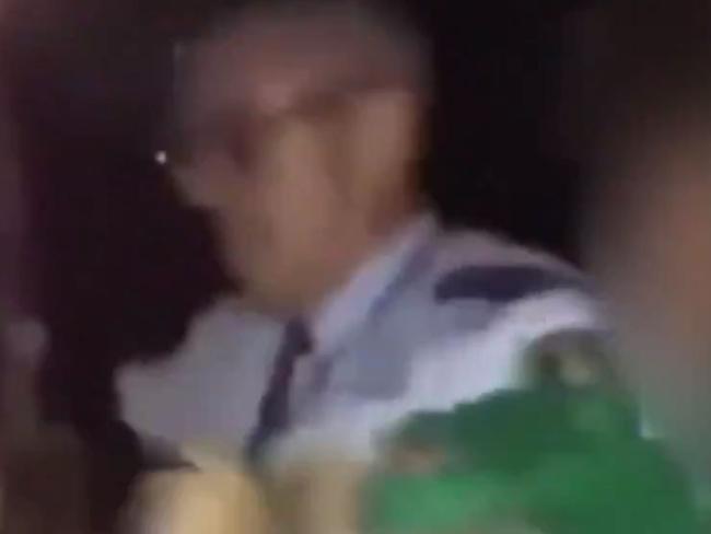 A Snapchat video of the police officer allegedly being assaulted. Picture: Supplied