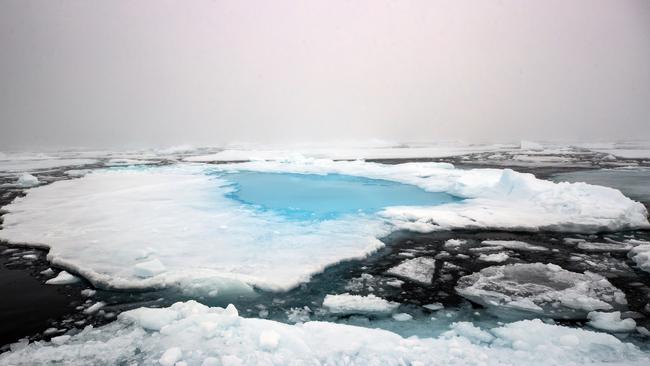 An aerial view of glaciers near Svalbard Islands, in the Arctic Ocean in Norway. Picture: Sebnem Coskun/Anadolu Agency via Getty Images