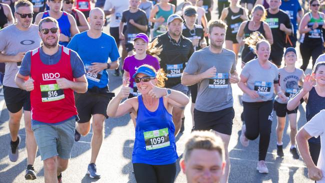 JEANETTE GILBERT. Run the Bridge Fun Run 2020 across Tasman Bridge. Picture: RICHARD JUPE