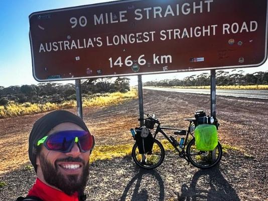 , Miko, Tara, 12:41 (7 minutes ago), to me, , Iman Zand was on a charity bike ride from Perth to Melbourne when he was struck and killed by a car on the Dukes Highway near Keith in SA.  Pictures: Instagram