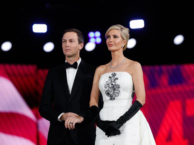 Jared Kushner and Ivanka Trump at the Liberty Inaugural Ball. Mr Kushner sees the potential in Gaza. Picture: AFP