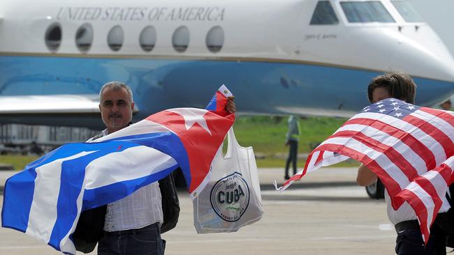 The first commercial flight to Cuba since 1961 lands in Santa Clara on August 31, 2016. Picture: AFP