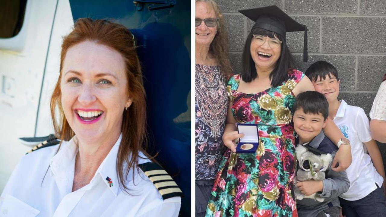 Captain Jan Becker (left) and Ruth Duong (right) graduated from the University of the Sunshine Coast this week.